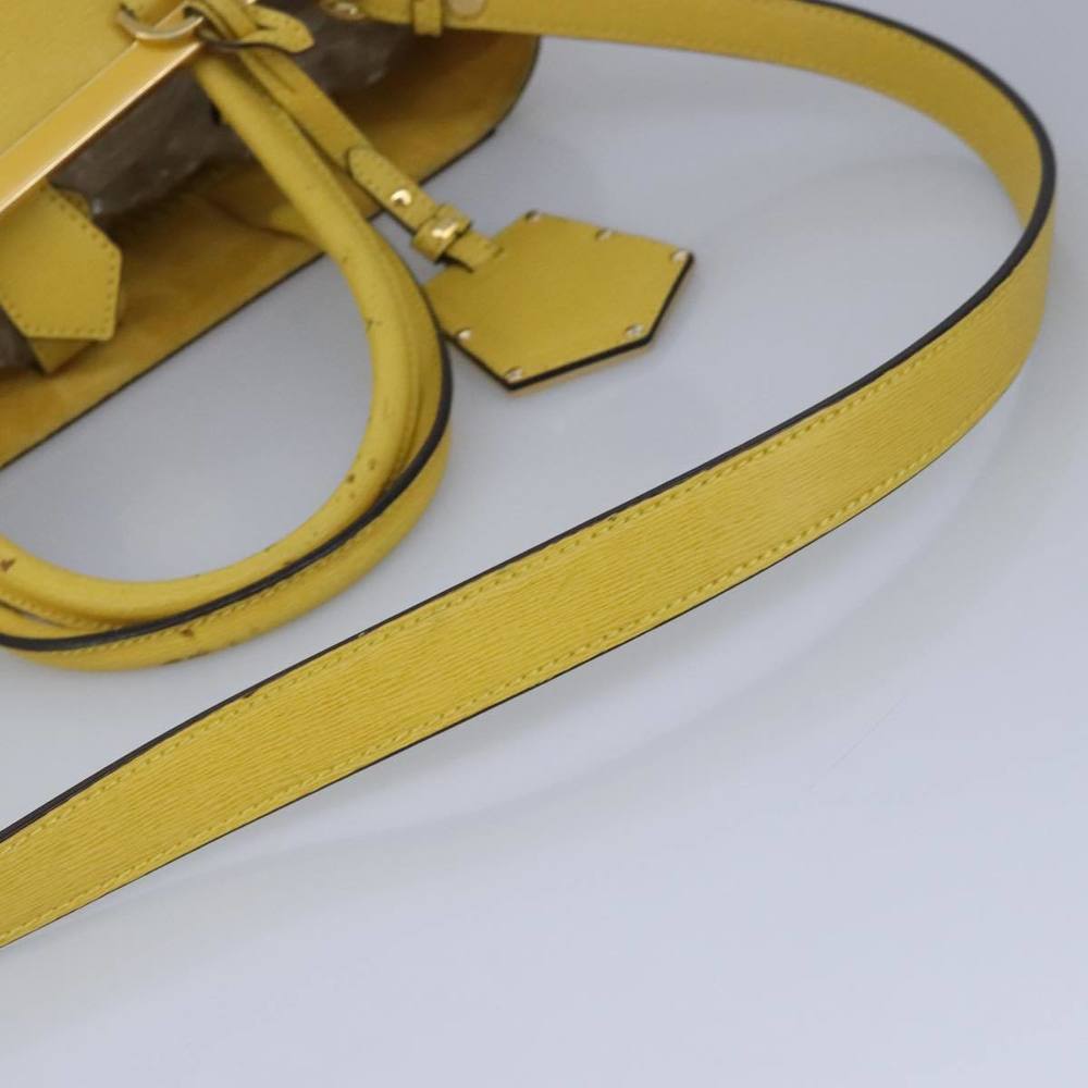 FENDI To joule Hand Bag Leather 2way Yellow Gold Auth 100188 - Picture 9 of 16